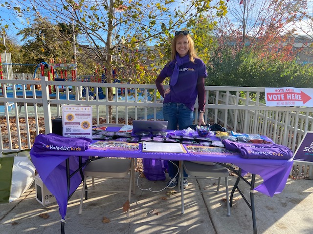 dcpave's tweet photo. We're also in #Ward1 at @MarieReedES! We have #PAVE swag, snacks, and passion! Come on over and commit to #Vote4DCKids!💜 https://t.co/aYuTpfYKbs