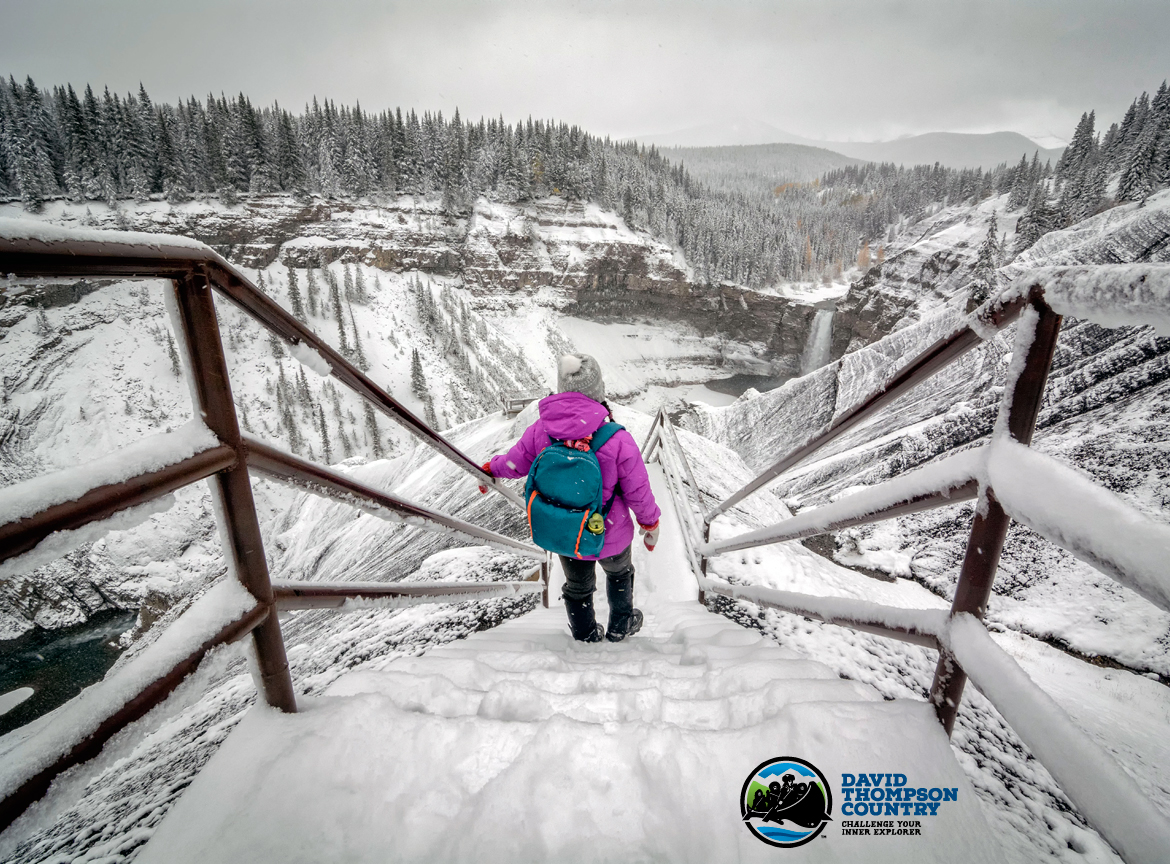 DTCountryAB's tweet photo. Ram Falls in its winter splendor! The stairs lead down to a viewing platform above the Ram River in the #RamFalls Provincial Park. The Forestry Trunk Road (Highway 734) is a winding gravel road with no cell service & deep snow.
#DTCountry #RamFalls #ClearwaterCnty @Albertaparks https://t.co/mLJud67Y7K
