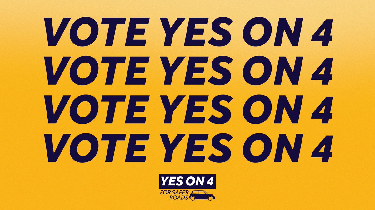For all those headed to the polls today, I hope you will join me in voting #YESon4. If passed, Question 4 will ensure all drivers are tested, licensed, and insured, making the roads safer for everyone.