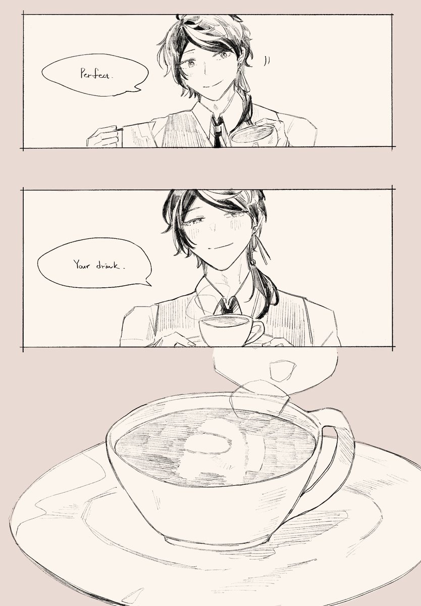 #YaminoArt 
☕️
I always fail in making milk foam sadge 