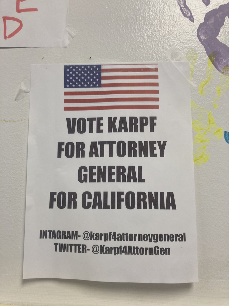 Karpf4AttornGen's tweet photo. Get out and VOTE today CALIFORNIA!! https://t.co/nEGNZue5v8