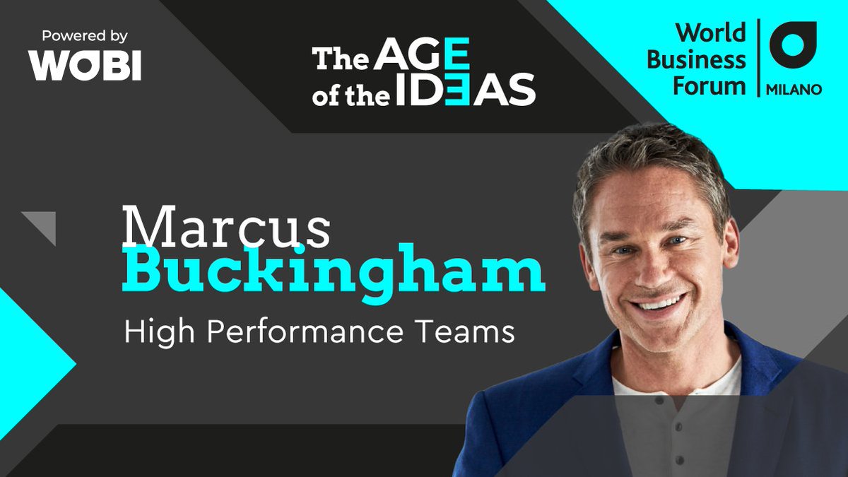 🗣 L'ultimo speaker di oggi al #WBFMI è @mwbuckingham, esperto di leadership basata sul talento e sui punti di forza: “Come creare un ambiente di lavoro che risponda bene al cambiamento? Oggi il lavoro deve essere un posto in cui esprimersi e trovare sé stessi.” #TheAgeOfTheIdeas