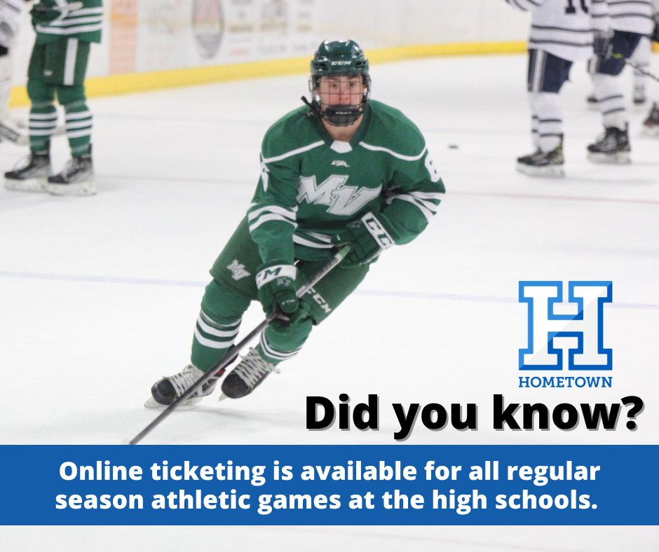 mvpschools's tweet photo. Did you know? Online ticketing is available for all regular season athletic games at the high schools. As the winter sports season approaches, visit https://t.co/8yVXqsyOXw to access the ticket sales portal or download the @HomeTownTix app. 

@GoIrondale
@gomvmustangs https://t.co/BrfclecqVE