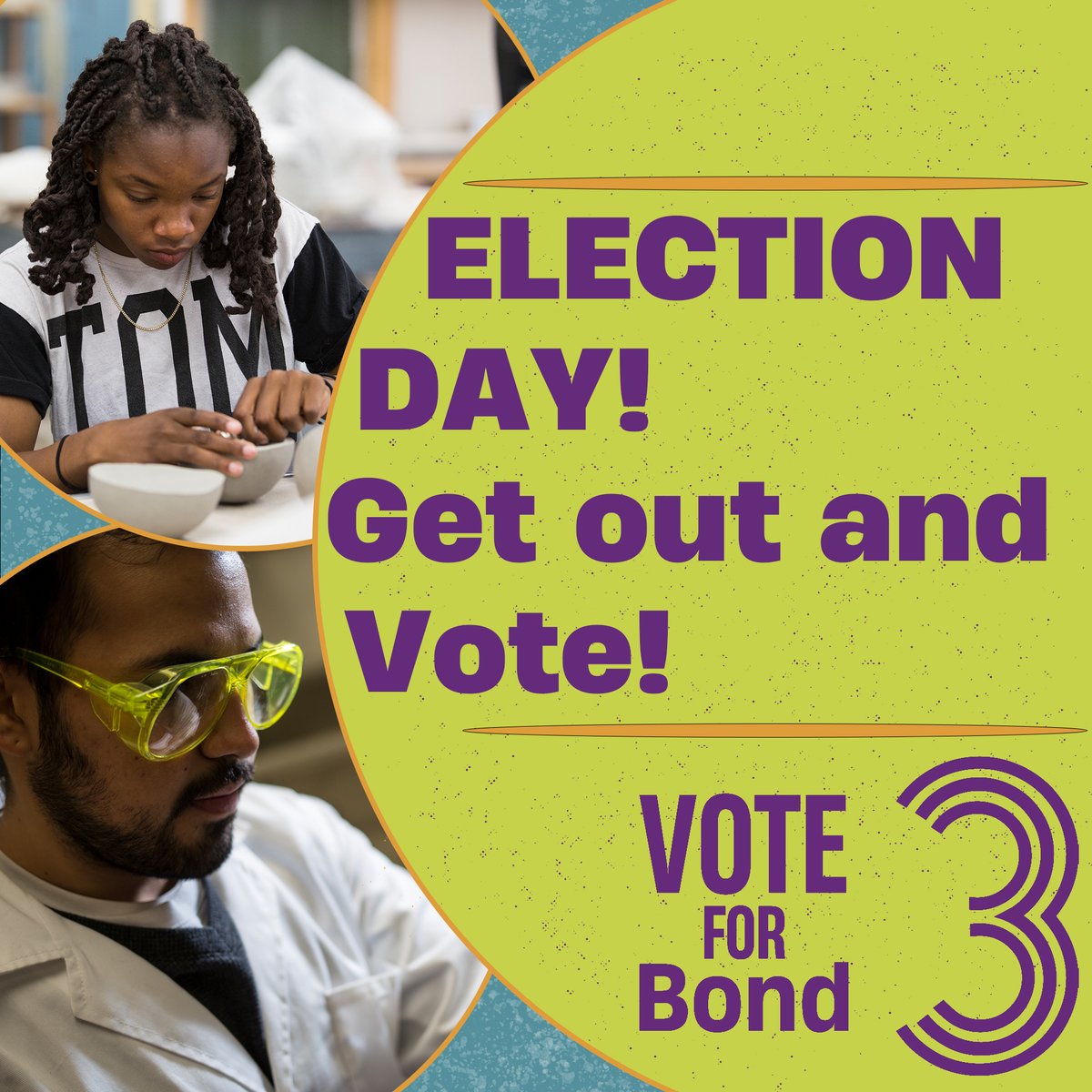 NMGOBond3's tweet photo. It's ELECTION DAY! Get out and vote to help uplift education in New Mexico, creating a better New Mexico for us all! #Bond3ForNM https://t.co/BZTMghsZYR