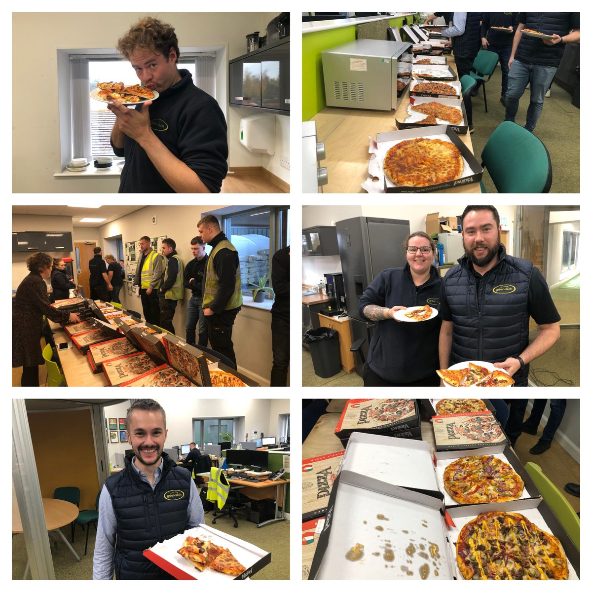 Greentechltd's tweet image. #TeamGT had our quarterly company meeting today which only means one thing... A pizza lunch!

We celebrated the end of a positive Q1 with the usual feast which everyone enjoyed.

The team are now looking ahead to a busy Q2, with #TreePlantingSeason just around the corner!
