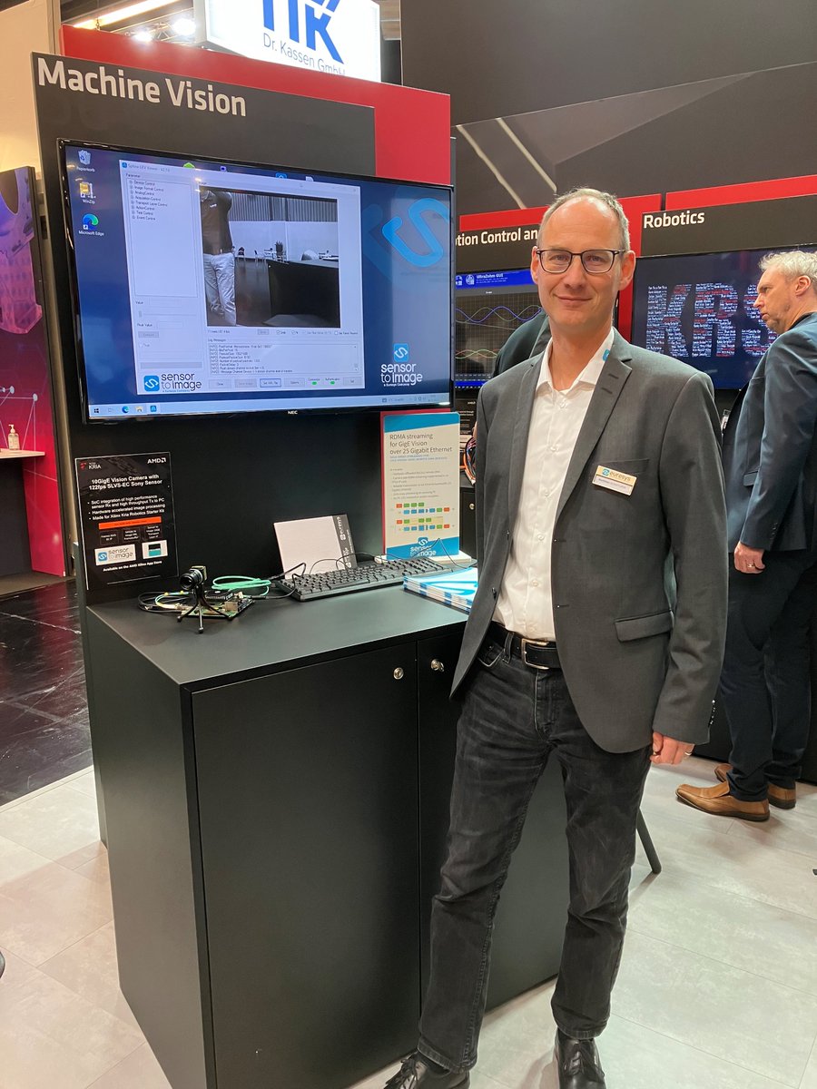 Euresys's tweet photo. Matthias is in Nuremberg for @spsmesse show.

Meet him on @AMD-@XilinxInc booth - in hall 4, booth 558  - to learn more about our 10G GigE Vision IP Core for Kria KR260 Robotics Starter kit.

#machinevision #GigEVision #ipcore https://t.co/cy89ufIL0O