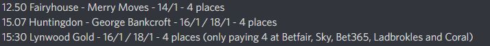 Profit_Brain1's tweet photo. GTFI! Lynwood Gold WINS at 22/1

Four tips today - 14/1 place, 22/1 winner - with one to go. 

Proper value betting - our second 22/1 of the month so far. 

#Tips #Sportsbetting #Betting #Horseracing #Racingtipster #Makemoneyonline #Sidehustle #Bets https://t.co/4ZkAlQYdM1