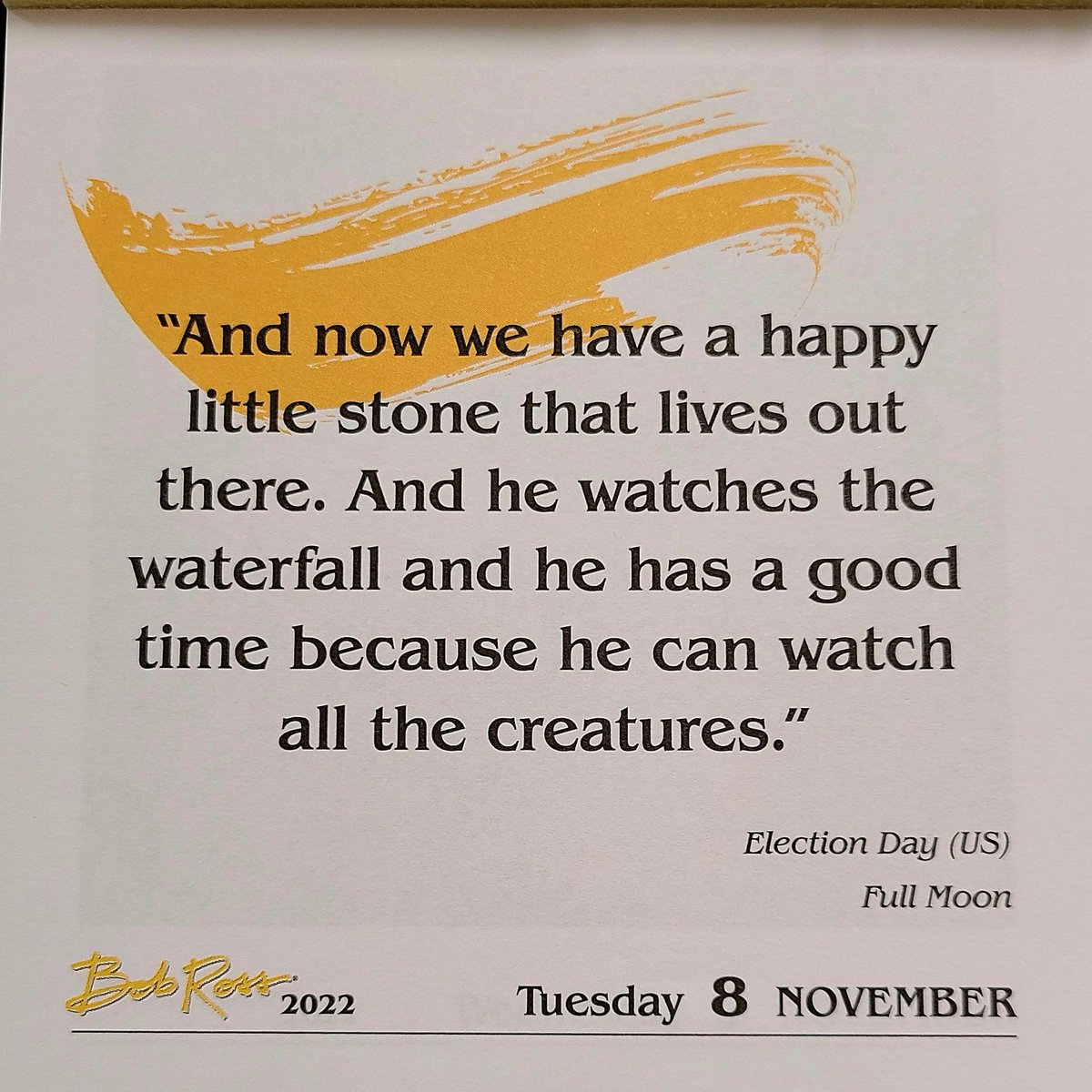 edwardgoodwin's tweet photo. @BobRossOfficial reminding us to stop and watch all the creatures on this full moon election day. https://t.co/oUQ05jEHKB
