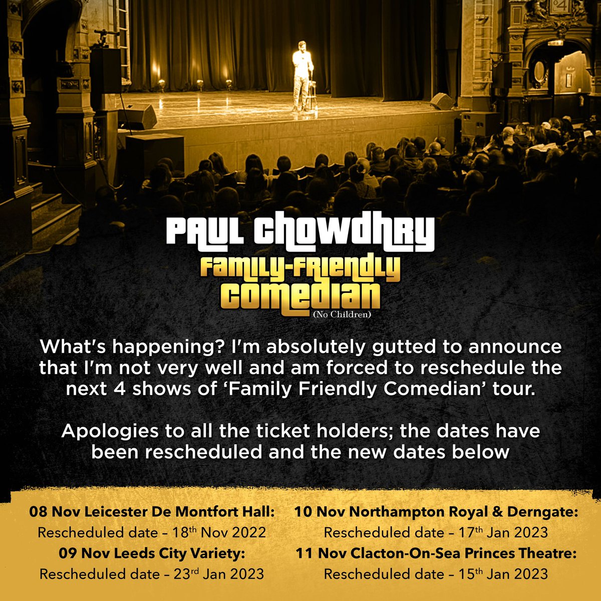 Paul Chowdhry on Twitter "Important tour information."
