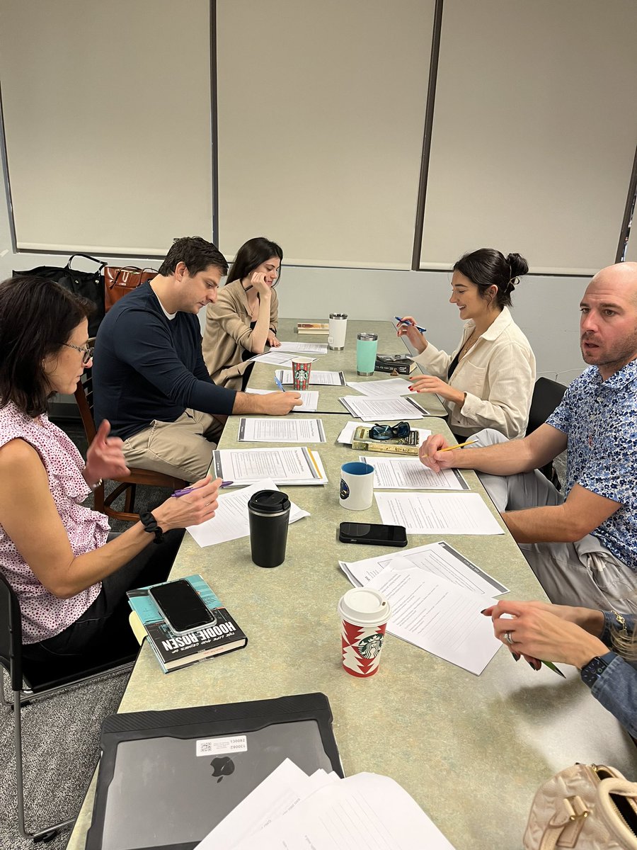 VMattPVRHSD's tweet photo. Station work for our @pvrhsd English team yesterday—the teachers were enthusiastic & engaged as they worked through reading response writing and scoring, sentence study, & long-term workshop model planning methods! #bethestudent #WalkTheTalk #lifelonglearners #literacyleaders https://t.co/oma38lQX06