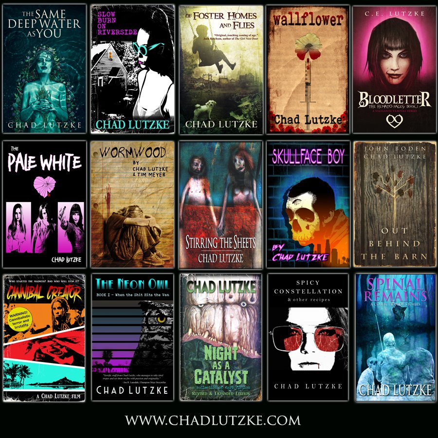 Book sales have plummeted the last few weeks. Not sure if that's Amazon's doing or the climate. Either way, here's what I offer. Thanks for your tolerance during my hustle. 
#ComingOfAge 
#DarkLiterary 
#Splatterpunk 
#GriefHorror 
#CrimeNoir #Humor 
#SliceOfLife