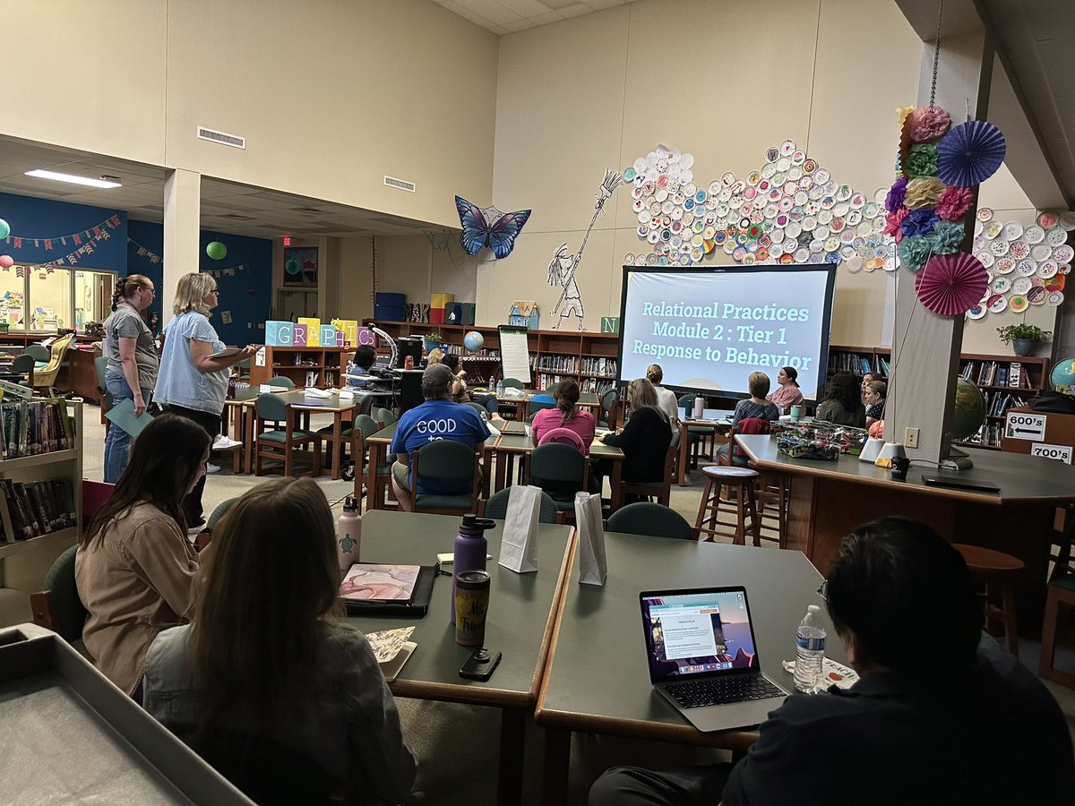 We are learning about Relational Practices Module 2 during our PD session today ! <a href="/cox_comets/">Cox_Comets</a> Thank you to <a href="/groovy_kendall/">Julie Kendall</a> and Mrs. VW for leading our session !
