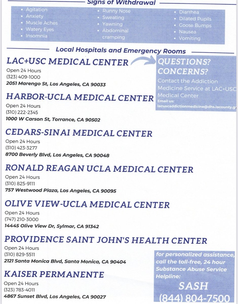 1/Here is DEA’s complete safety plan for legacy pain patients left stranded when they just shut down a California doc who saw “opioid refugees”

It’s a list of ERs!😨

DEA closed down a doc.

Within days, one I previously interviewed is dead by suicide and another is scrambling