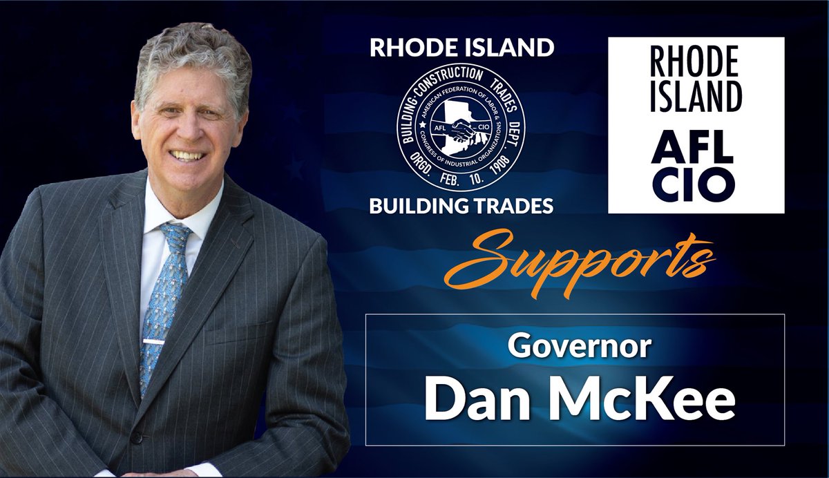 LIUNANewEngland's tweet photo. #OneUnionOneVote 
We support and stand with #RI candidates who create family supporting union construction careers. 
Vote ⁦@DanMcKeeRI⁩ for Governor of RI https://t.co/Mkpi43gIAT