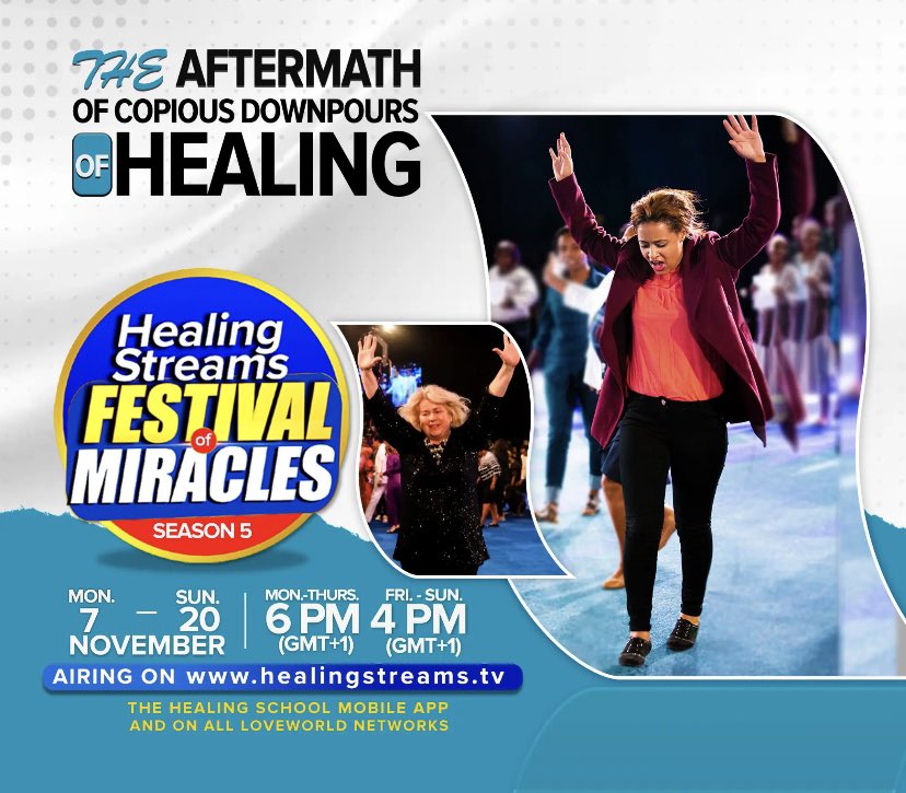 healingschool's tweet image. It's a grand celebration. Don't miss it!

Healing Streams Festival of Miracles Season 5 continues today!

➡️ Watch Episode 2 by 6PM (GMT+1) today on healingstreams.tv

#healingstreams
#healingtothenations
#healingstreamstestimonies