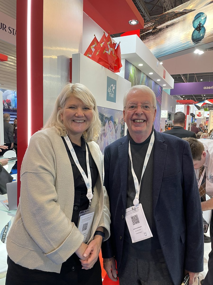 Visit Isle of Man Board members Deborah Heather and David Curtis-Brignell MBE joining us on the stand at World Travel Market today to help us connect to key partners and sell the Isle of Man #WTM2022
