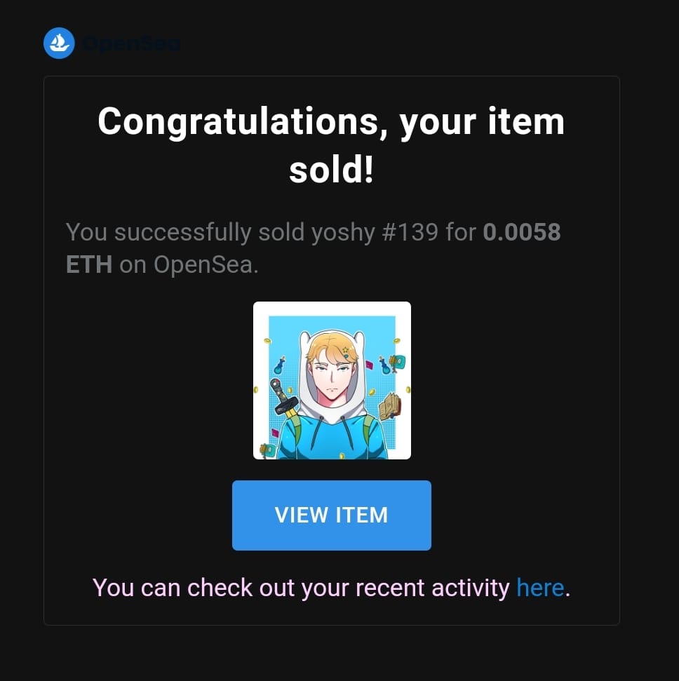YOSHHH SOLD AGAIN!!
Congratulations for new holder AGAIN!!!
thank you for choosing yoshy as your favorite item
<a href="/JojoFriends_nft/">Jojo's Friends • ᴗ •</a>
Enjoy ur item🥰🥰😊
Thank youuu
Follow my new friend 
<a href="/JojoFriends_nft/">Jojo's Friends • ᴗ •</a>
#NFTCommmunity #NFTMarketplace #NFTGiveway #NFTshills
