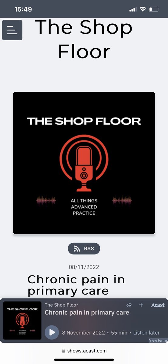 ACPtheshopfloor's tweet photo. New episode has just been released where we discuss recognising, diagnosing, treating & managing chronic pain. Find us @ https://t.co/V5zG0EImsX or anywhere you listen to your podcast #acpdevelopment #chronicpain #primarycare #painmanagement #pain https://t.co/ICSB38yoTu