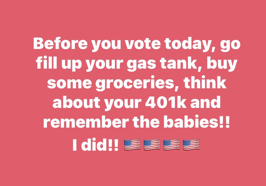 Get out and vote and help take back our country!! 🇺🇸🇺🇸🇺🇸🇺🇸