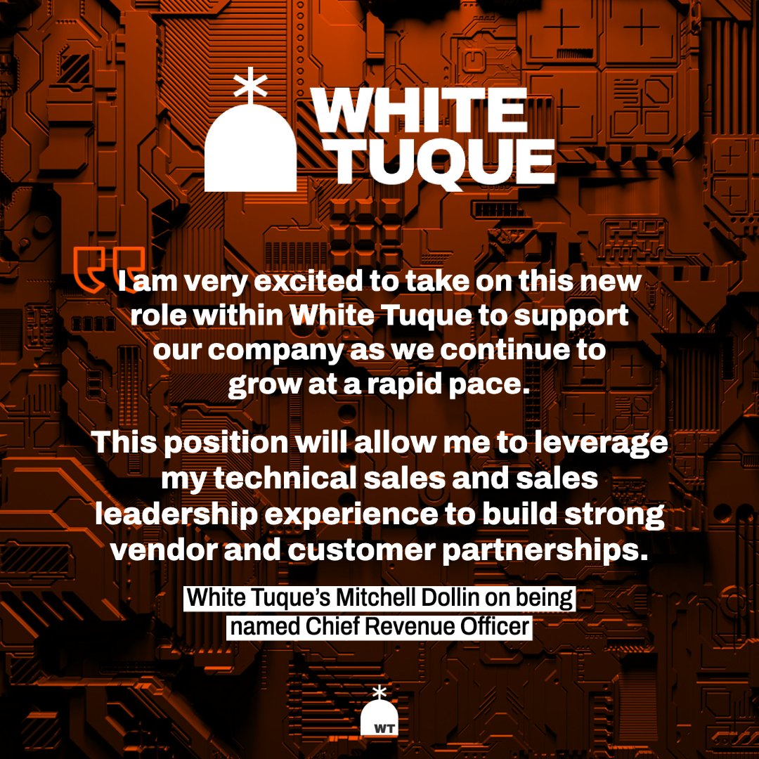 WhiteTuque's tweet image. News: Mitchell Dollin Named Chief Revenue Officer at White Tuque
finance.yahoo.com/news/mitchell-… #CyberSecurity #qualys