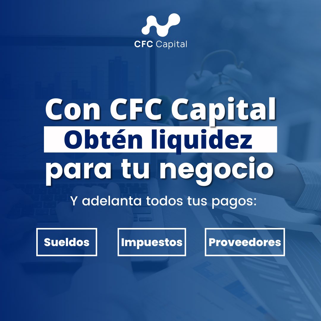 Cfc_capital's tweet photo. Gracias a nuestro servicio de #Factoring puedes enfocarte en el crecimiento y desarrollo de tu negocio 📈 sin preocuparte de la liquidez

👀 Visita nuestro sitio web para aprender más del factoring y sus beneficios

🌐 https://t.co/P8hTgdSWkD https://t.co/54zcaUCnE6