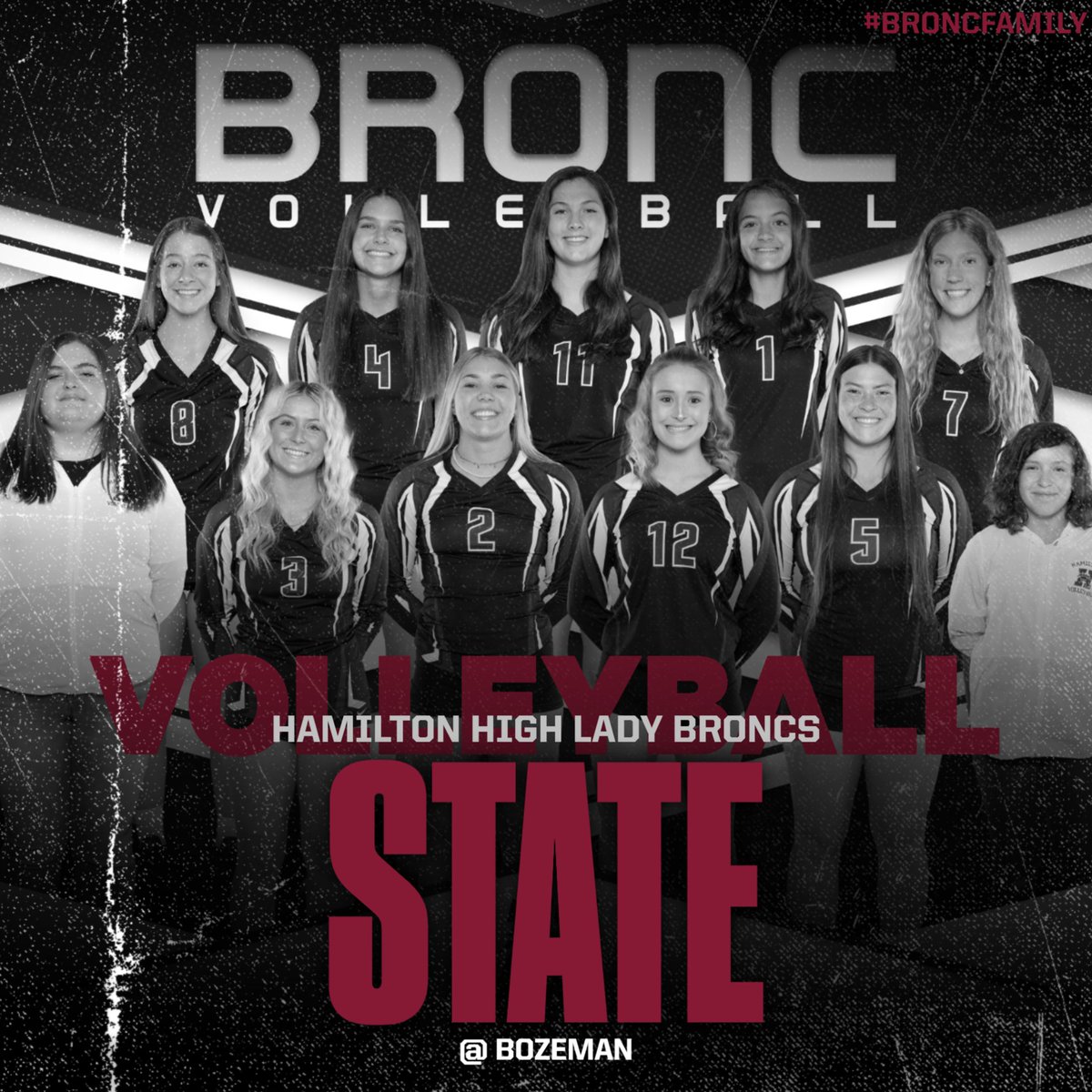 The Lady Bronc Volleyball team is in Bozeman this week for the State A Tournament.  The Broncs open the tournament with Havre at 12pm on Thursday. #GoBroncs #BroncFamily