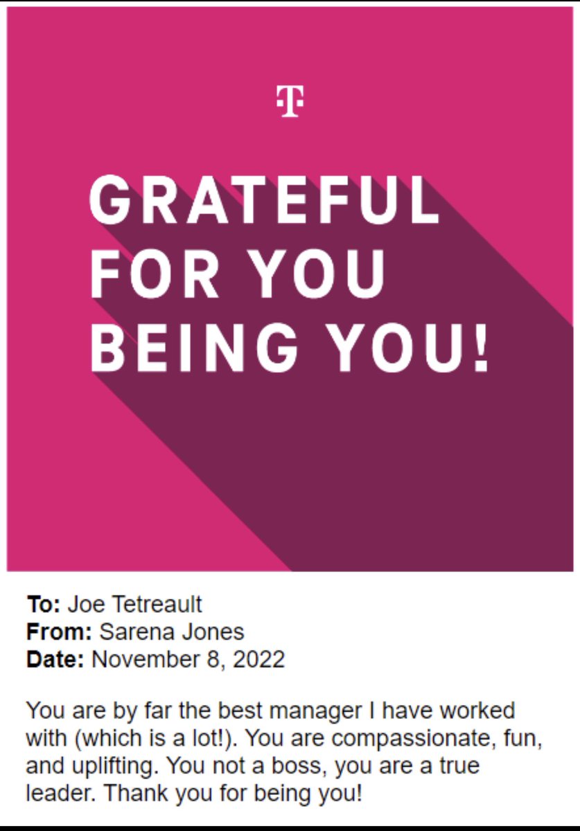 When you randomly get these you know that you are doing it the right way. Lead and Inspire thank you for the kind words Sarena