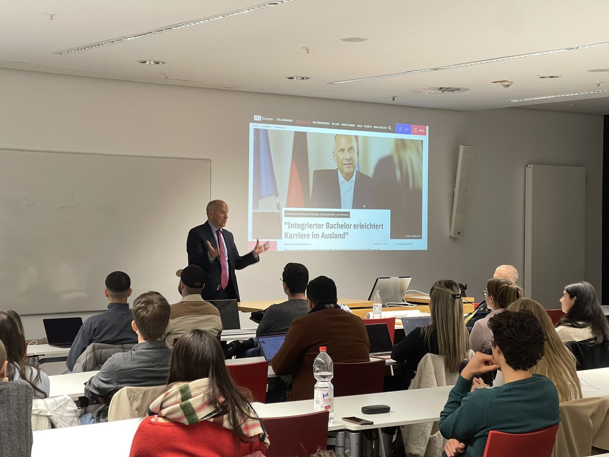 Justizminister Herr Roman Poseck zu Gast beim Goethe Club an der <a href="/goetheuni/">Goethe-Universität</a>. Thema: Eröffnung des Goethe Law Club und des Gude Club + Einführung eines Integrierten Bachelor of Laws Hessen. 🎉#goethelawclub #gudelawclub #goetheclub #goethegruppe
