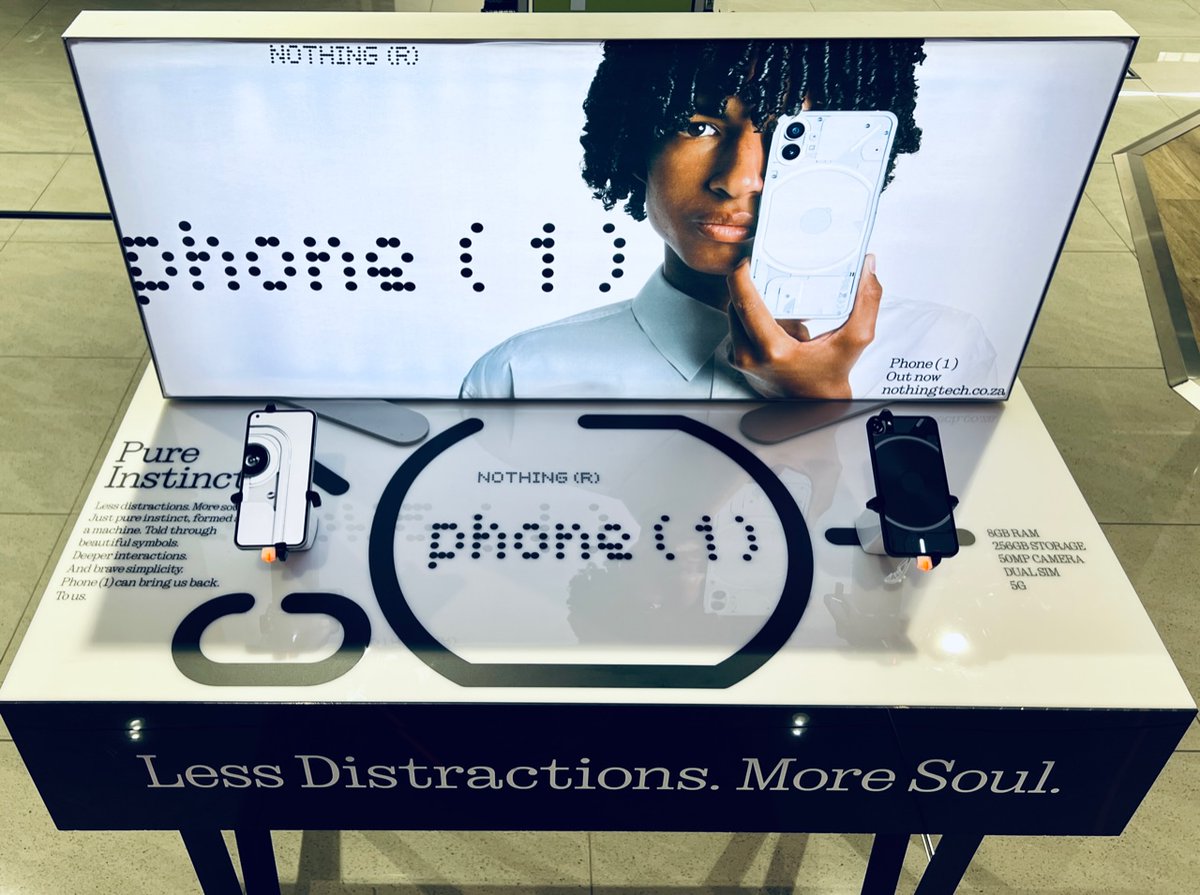 nothingtechza's tweet photo. Come and see what all the hype is about with the Nothing Phone (1) at Vodaworld. With just a swipe of your finger, the Phone (1) will exceed your expectations. 🦜 

#nothing #nothingtech #phone1 #android #smartphone #glyphinterface #vodaworld #onshow #display https://t.co/rjhxmBFTcx