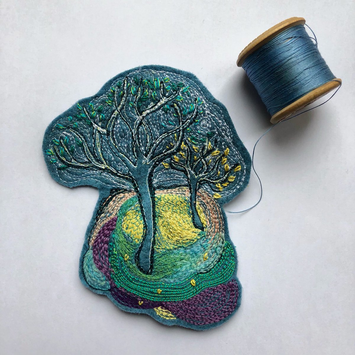 Small stitched landscape. #poetc #embroidery #artist #nature #icon