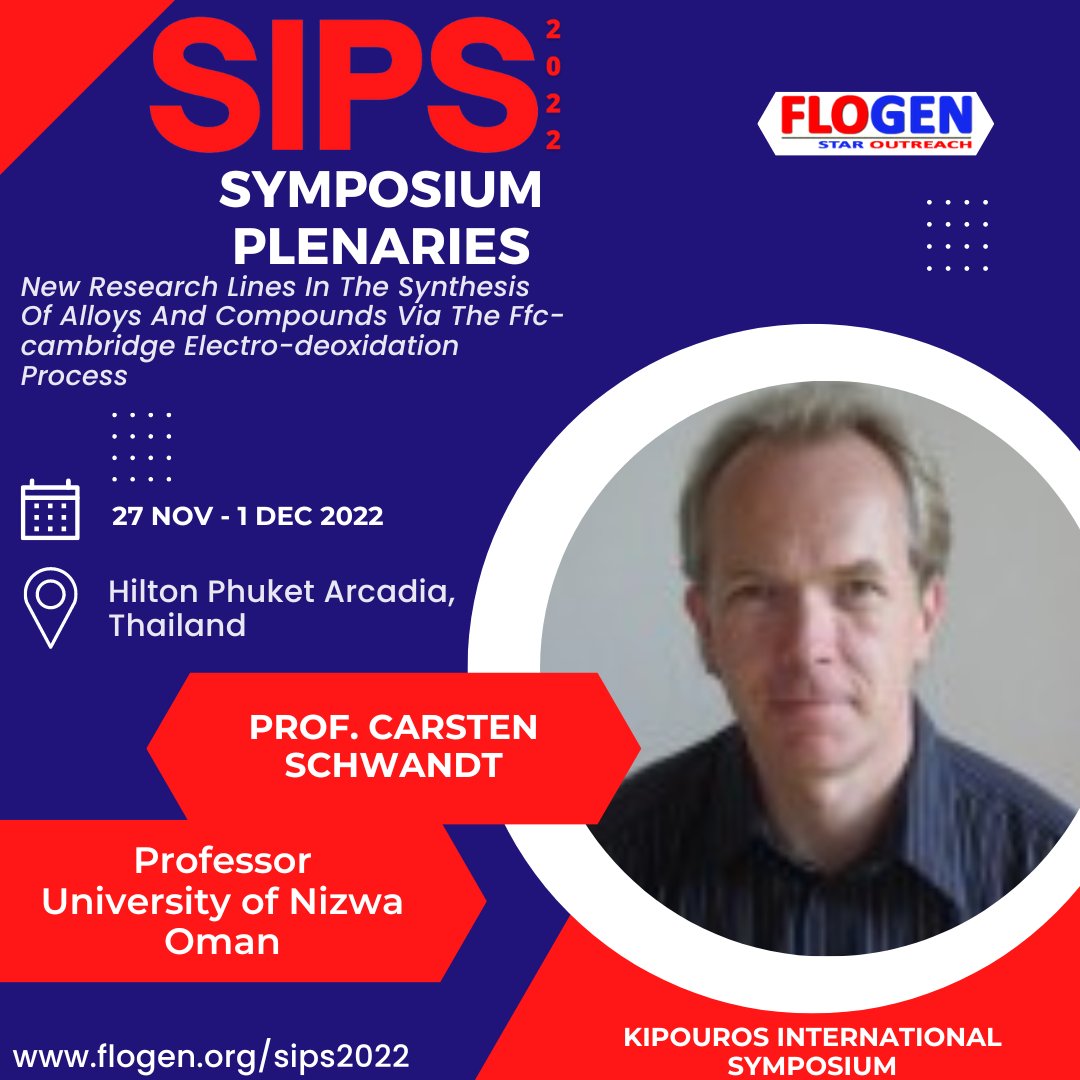 2022Sips's tweet photo. Join us at sips 2022 to listen to the presentations from the Kipouros International Symposium

On Sustainable Molten Salt, Ionic &amp; Glass-forming Liquids &amp; Powdered Materials (8th Intl. Symp.)

#sips2022 #flogen  #flogensips #NobelLaureates #NobelPrize #executives #science #tec https://t.co/lXVNb2PLYr