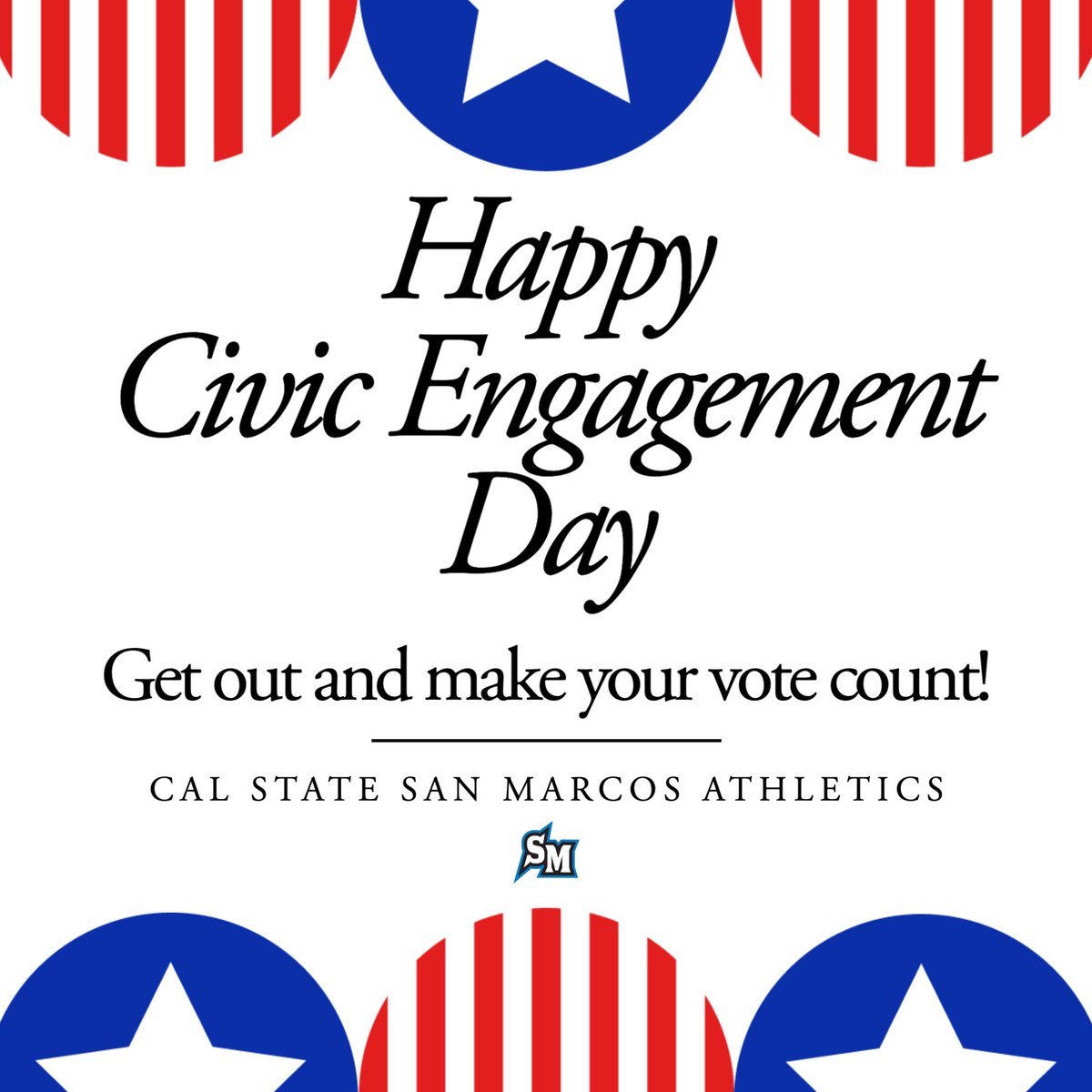 CSUSMcougars's tweet image. .@CSUSM_SAAC is recognizing today as "No CARA" day in honor of civic engagement. We would like to encourage everyone to use this pause in athletic events to get out and involved in the community. Take advantage of the day to serve your community and take the time to go vote!