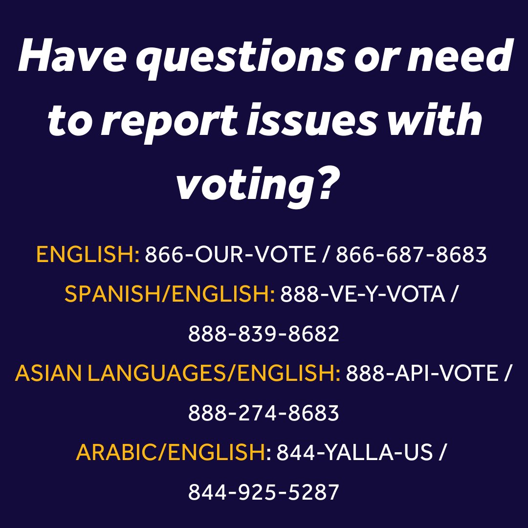 Yes for Safer Roads π (@yesonfourma) on Twitter photo π¨ Reminder: Every eligible voter should be able to cast their ballot on Election Day. π¨
If you have questions or need to report any issues at the polls, you can contact the <a href="/ACLU_Mass/">ACLU Massachusetts</a> voter protection hotline! π¨ Reminder: Every eligible voter should be able to cast their ballot on Election Day. π¨
If you have questions or need to report any issues at the polls, you can contact the <a href="/ACLU_Mass/">ACLU Massachusetts</a> voter protection hotline!