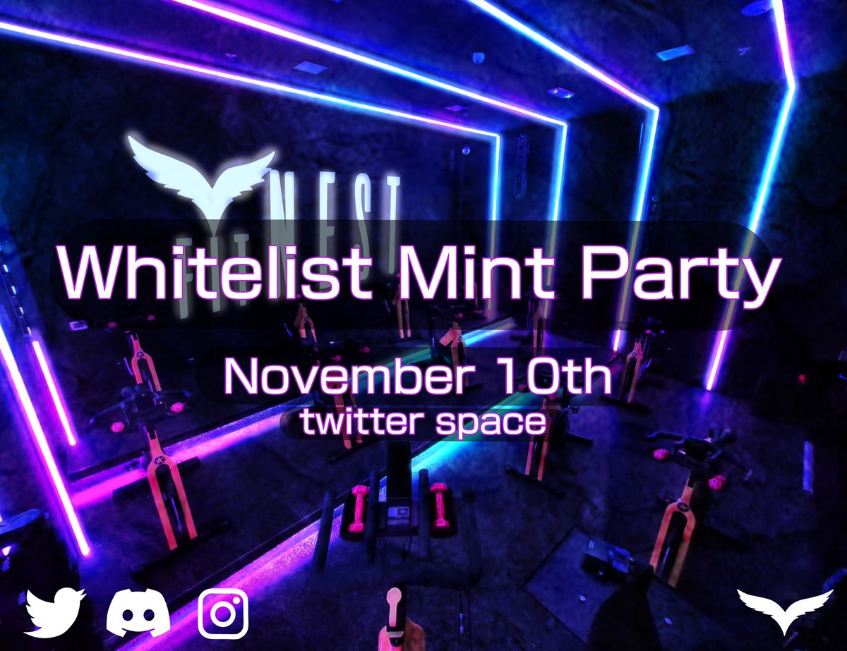 Approaching our mint date for whitelisted members! Set reminders for our WL Mint Party! We'll be inviting a couple friends to come chat and ask more questions about FitNest.

P.S- Phase 1 started! Founders Mint Day

#NFTdrop #NFTCommuinity #nftarti̇st 
👇 
x.com/i/spaces/1OdKr…