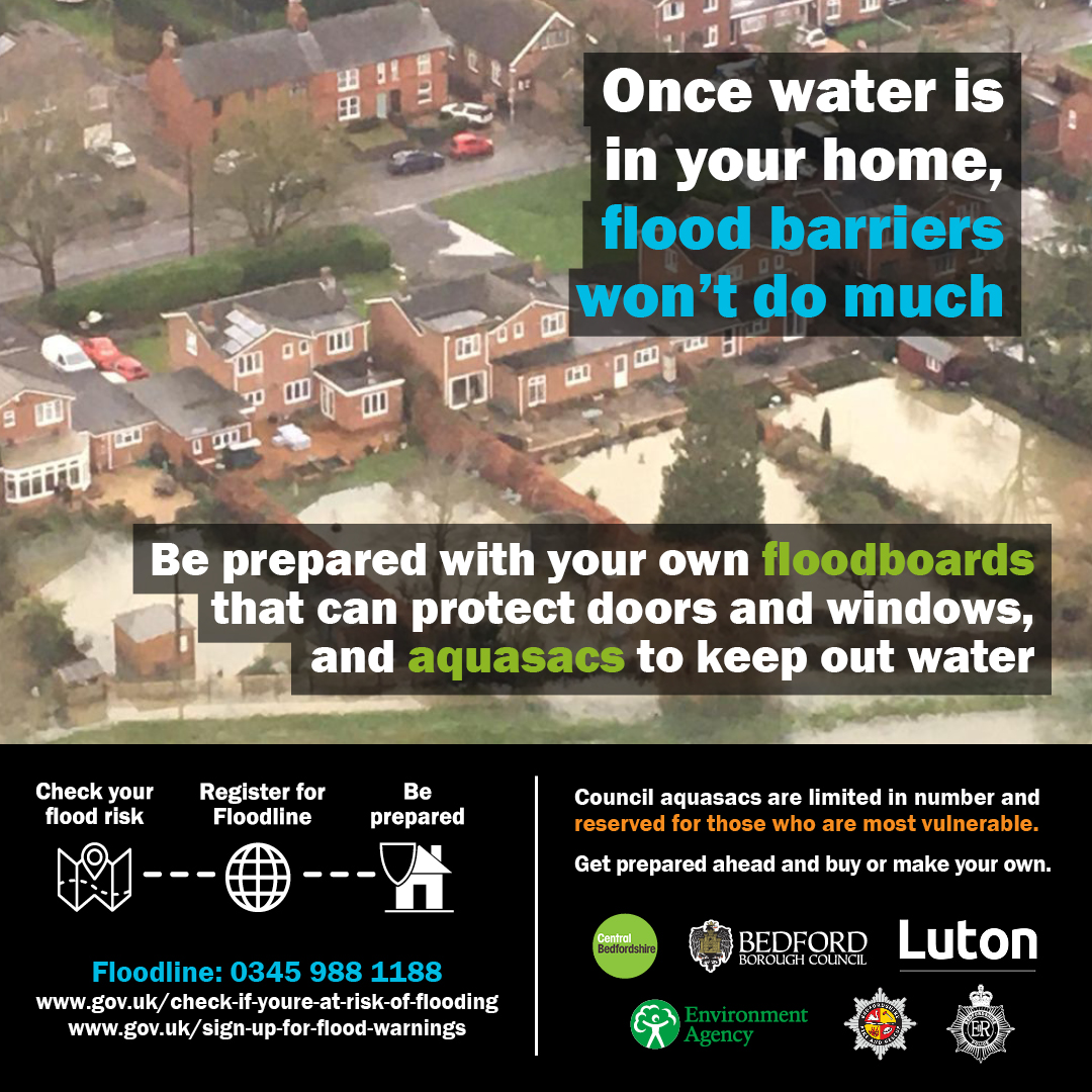 Once water is in your home, flood barriers won’t do much. Get prepared ahead with your own floodboards that can protect doors and windows, and aquasacs to keep out water.