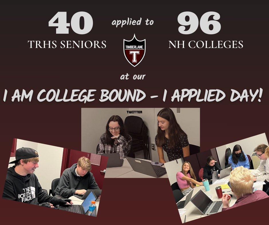 40 Seniors saved on NH College Application fees during yesterdays "I am College Bound / I applied" day!