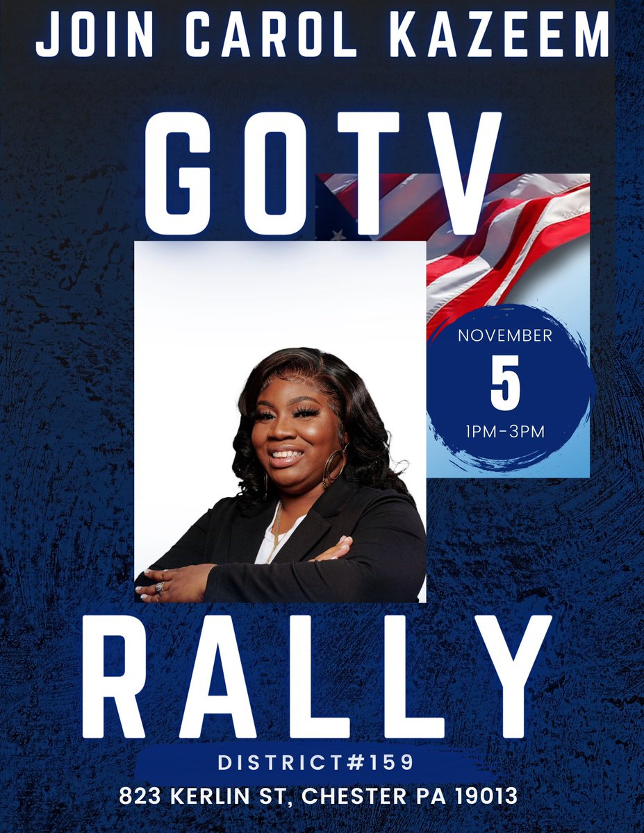 CarolKazeem's tweet photo. THE TIME HAS COME. TODAY IS THE DAY WE MAKE HISTORY AS WE DID ON MAY 17TH. ALL VOTES ON DECK!! TODAY NOVEMBER 8TH VOTE KAZEEM FOR PA!!!!! 

HARRISBURG HERE WE COME
https://t.co/l2KJMVuI3I
#votevotevote #kazeemforpa #159strong #teamkazeem #LiftEveryVoice #CountOnUs https://t.co/zmvT8lQUpY