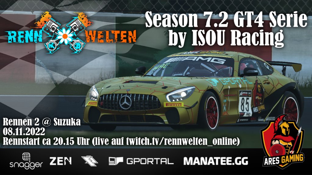 Heute ab 19:50 Uhr live auf
🎥 bit.ly/3tdQVHP (Twitch)

#ahuAres #Simracing #GT4
