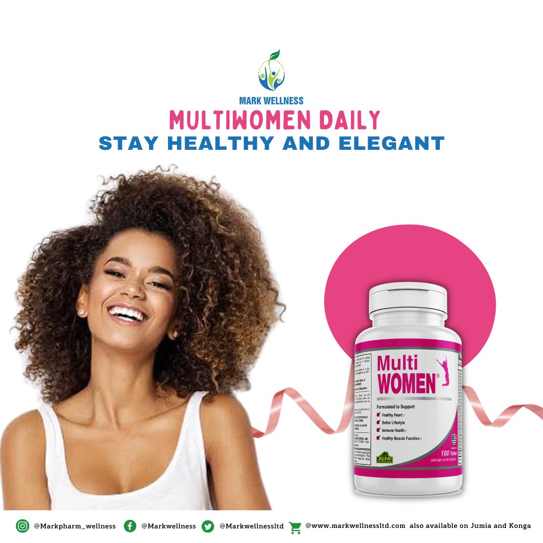 Markwellnessltd's tweet photo. Multiwomen makes you feel Elegant, healthy and full of energy always, be the best with Multiwomen Daily Supplement.
#Multiwomen #healthyvitamin #energy #energetic #naturalsupplement #pharmacy #stayhealthy #livenatural https://t.co/euwrTtjAl2