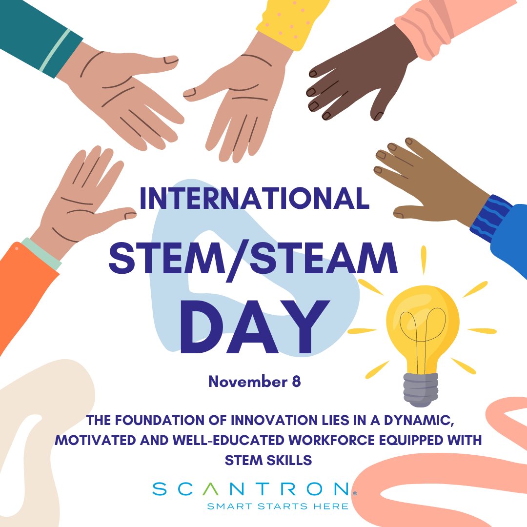 Scantron's tweet photo. We're celebrating International STEM/STEAM Day today, which encourages kids to explore their interests in the fields of science, technology, engineering, art, and math through fun and engaging ways. #Scantron #SmartStartsHere #NationalSTEM/STEAMDay #STEM/STEAMDay https://t.co/6vG98ri6PI