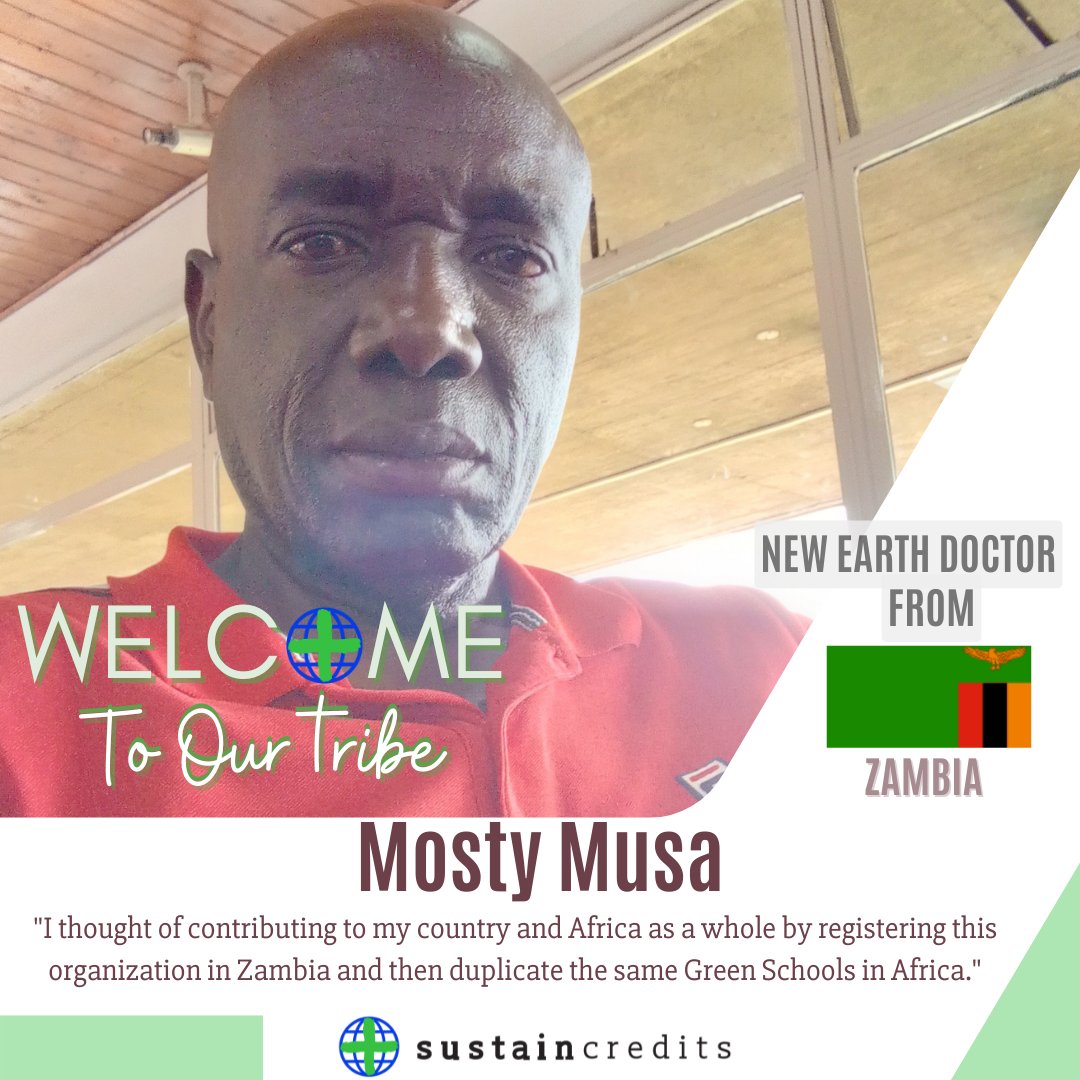 sustaincredits's tweet photo. We are thrilled to welcome our earth doctor Mosty, the Executive Director of Zambian Consortium on Climate change.
#sustaincredits #earthdoctor #earthdoctorsmovement #earthsponsor #earthright #earthfund #masforgood #healtheworld https://t.co/YVpjJoWYi0