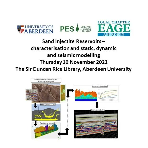GES_GB1964's tweet image. EAGE LC Aberdeen and PESGB invite you to an Evening Seminar on 10/11 at The Sir Duncan Rice Library, Aberdeen University. Drinks and snacks will be provided. 

Both members and non-members can register here: buff.ly/3U7KJNo 

#sandinjectitereservoirs #seismicmodelling