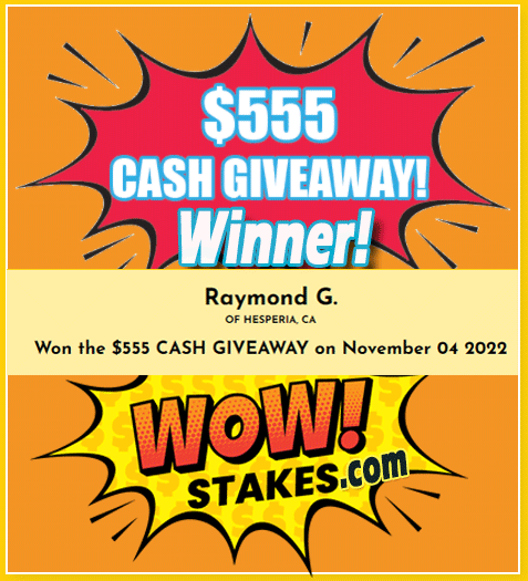 😍
Congrats to our newest $555 Cash #Sweepstakes #Winner
Raymond G. of Hesperia, California, November 4, 2022!

Get free daily entries for the chance to #win next: ow.ly/ku3G50LwK1O