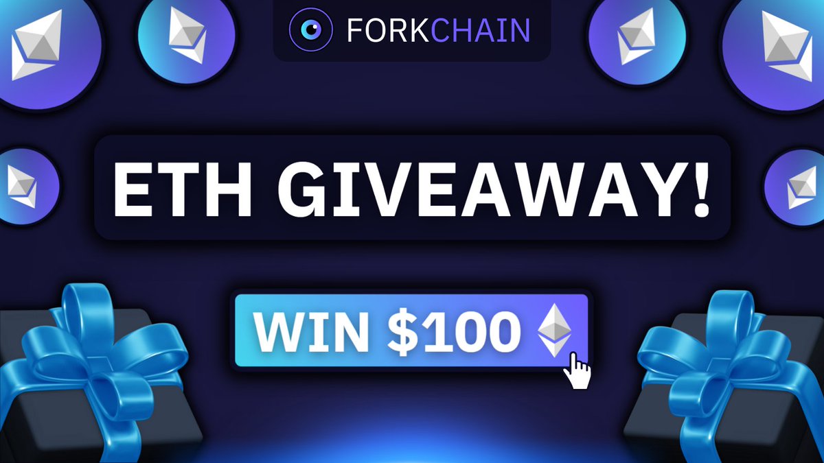 🔷 $100 ETH GIVEAWAY 🎁

There is always something to do on the blockchain with some ETH in your wallet, right? 😏

Just follow these 3 easy steps to win $100 👇

1️⃣ Follow @ForkChain_io

2️⃣ Like + RT ❤️

3️⃣ Tag 1 builder 🛠️

Good luck Forkers 🫡