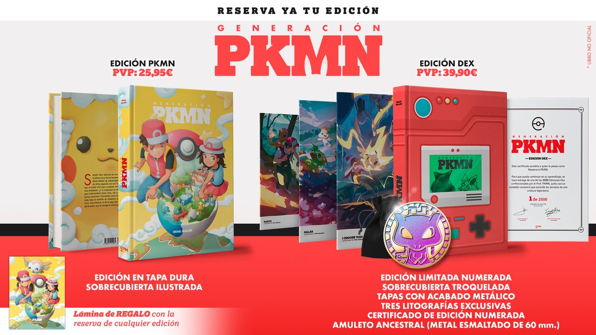 GamesTribune's tweet photo. ✨Presentamos GENERACIÓN PKMN

Un extenso y profundo recorrido por la saga Pokémon en sus 25 años de historia.

Dos ediciones de lujo con 340 páginas acompañadas de fotografías, ilustraciones únicas y un enorme mimo.

🟥 ¡Reserva ya tu edición! https://t.co/W4jtraEUEd https://t.co/C9pJ0I2lHF