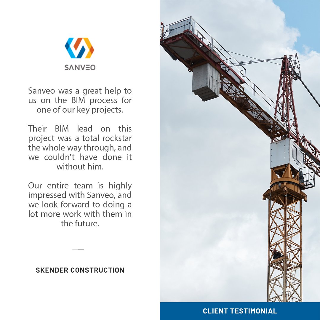 Sanveo's tweet photo. Thank you for your kind words and support Skender Construction!

#contech #constructiontechnology #sanveo #skender #bimworld https://t.co/3IoiXZ2DmH