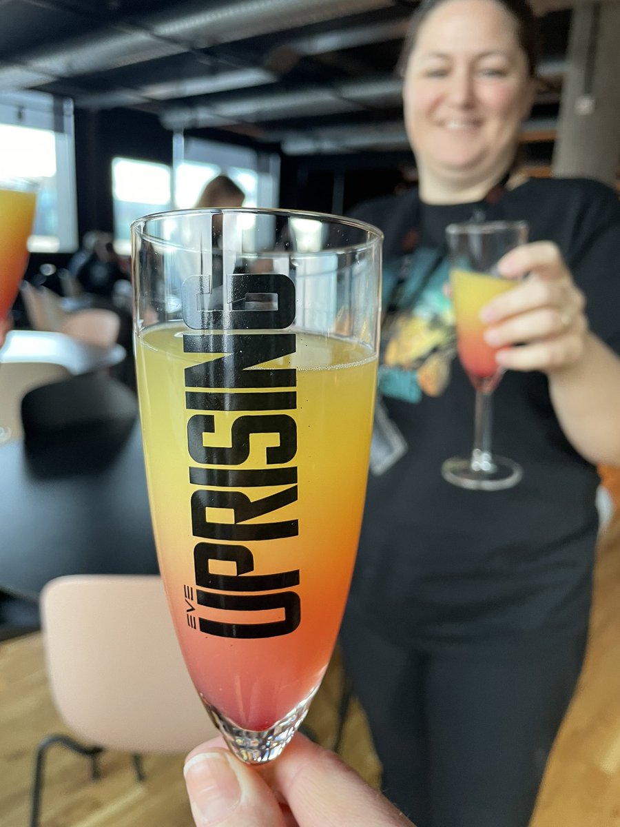 CCP_Ninja's tweet photo. @EveOnline expansion day, best day, best team! ❤️🥂#tweetfleet #ccplife #eveuprising https://t.co/0MNjwRYdGi