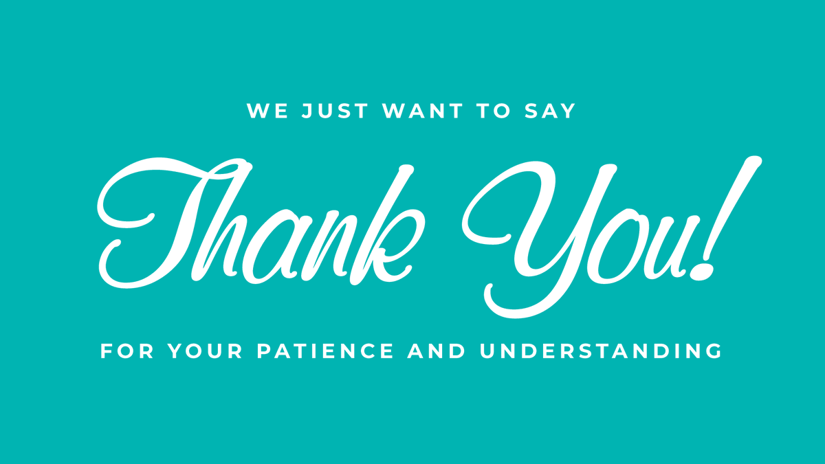 We want to take this opportunity to say THANK YOU to our customers, team members and to everyone as we work diligently and safely to ensure we deliver you life's essentials.

Thank you again for your patience and understanding and we wish everyone to be safe on the roads.