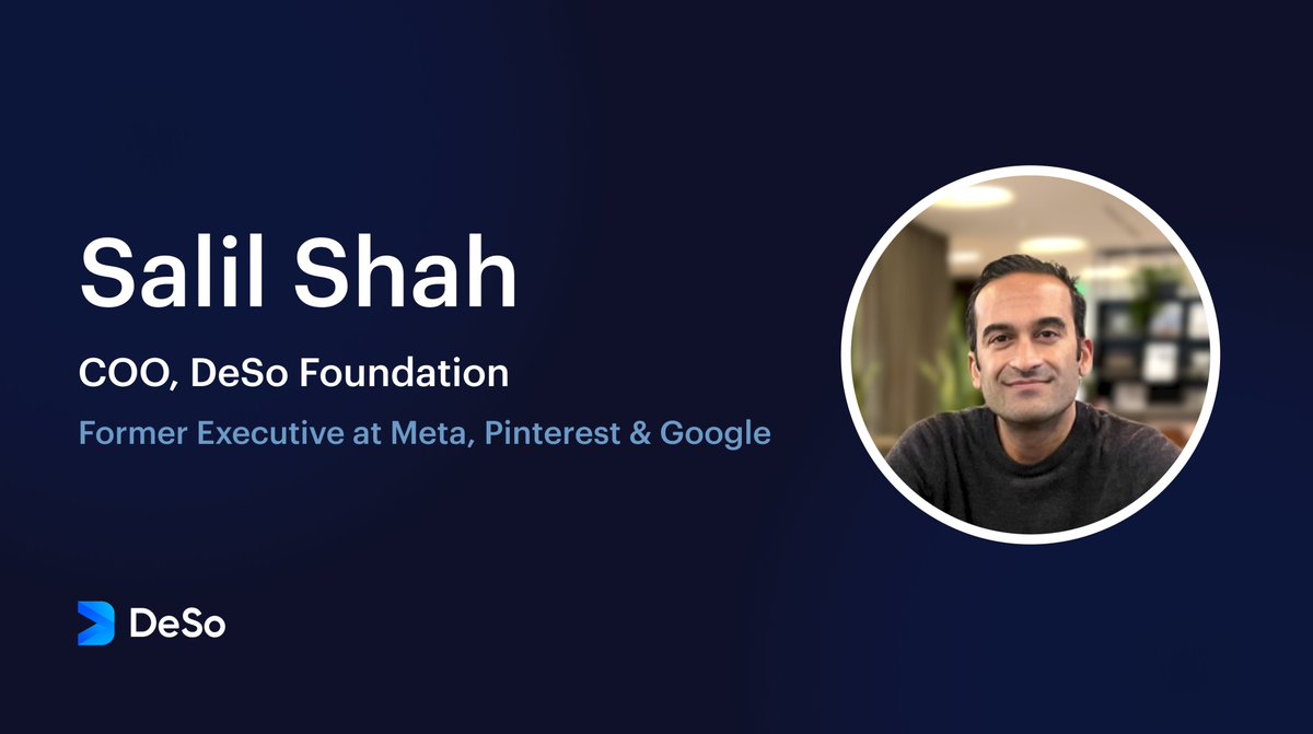 Today, we are excited to announce the hire of our new COO, Salil Shah.

Salil is a seasoned tech executive who most recently led go-to-market and growth for <a href="/Meta/">Meta</a> Fintech, and was previously a senior leader of BD at <a href="/Pinterest/">Pinterest</a>.