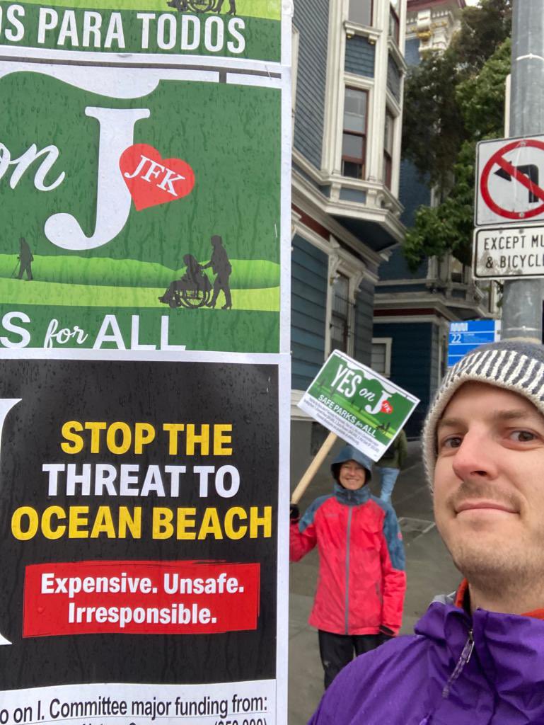 Happy Election Day! Our amazing volunteers and organizers are you come rain or come shine today. Give them a wave, high 5, or honk if you see them!

And return your ballot by 8pm at your polling place or City Hall. 

❌ No on I (i) 
✅ Yes on J